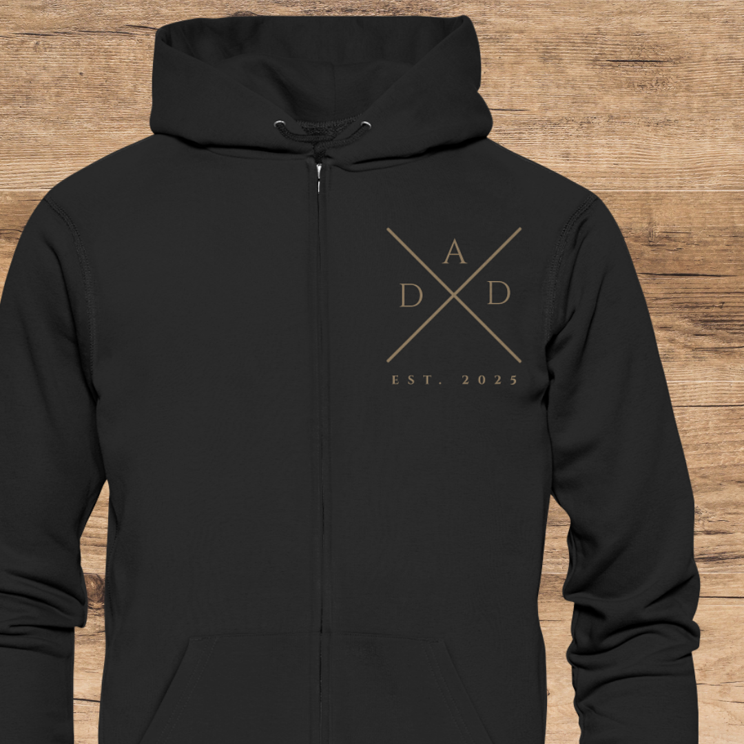 DAD-Cross Zipper, Datum personalisiert - Organic Zipper