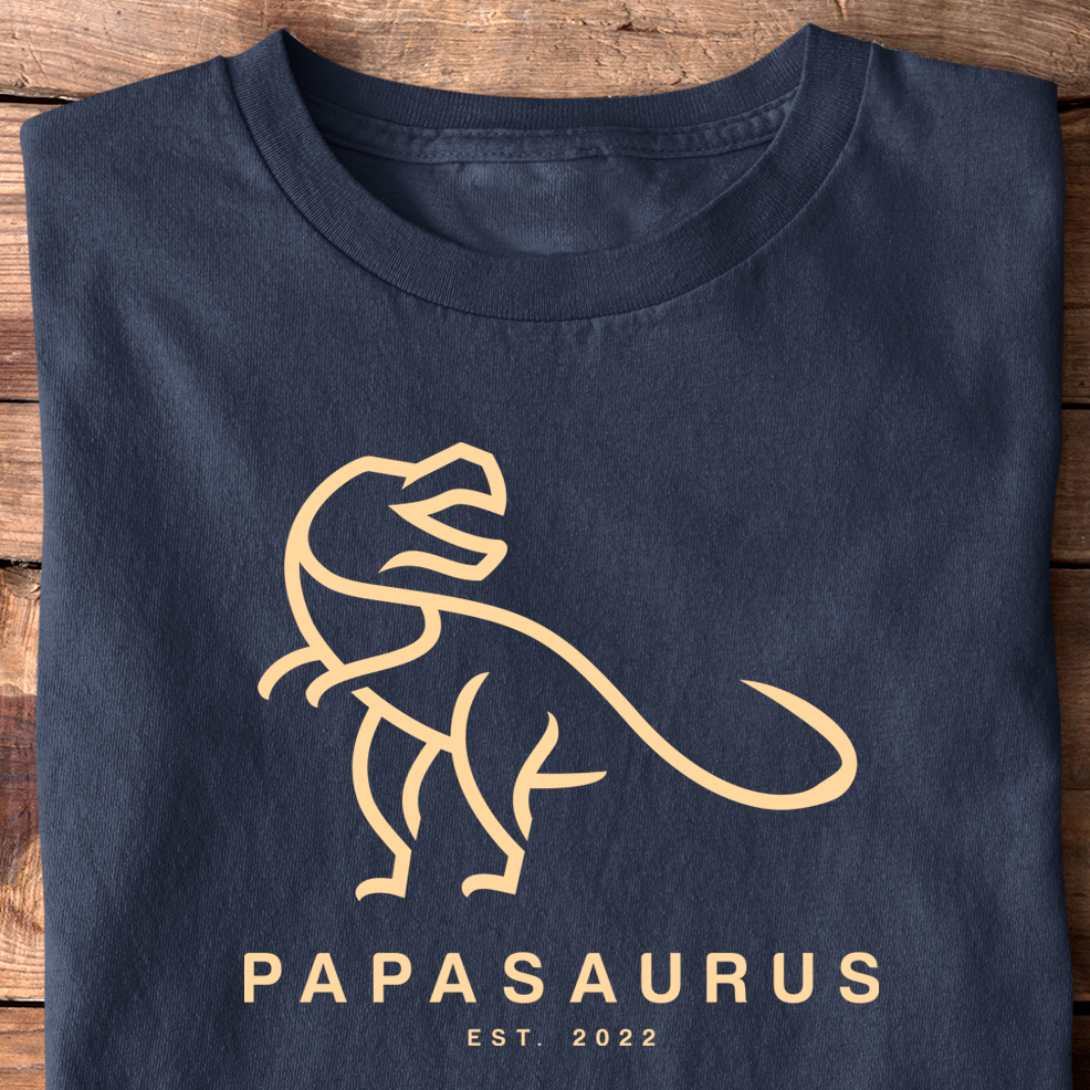 Papasaurus T-skjorte - Personlig dato