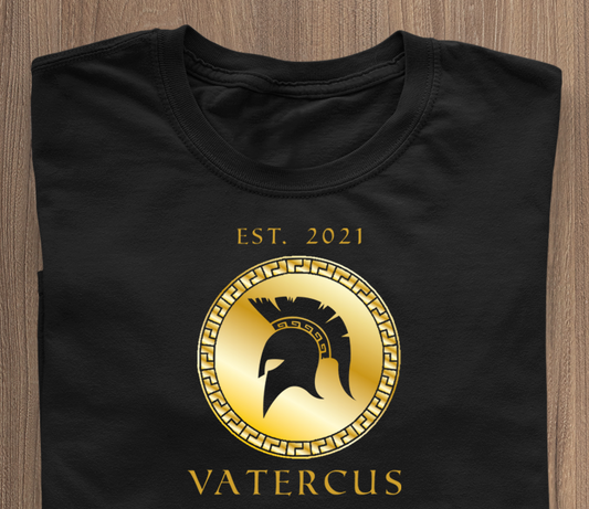 Vatercus T-Shirt Schwaarz - Datum personaliséierbar